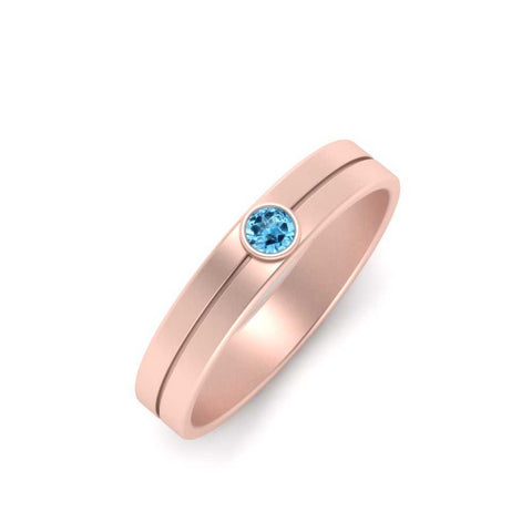 Round Inlay High Polish Mens Engagement Ring