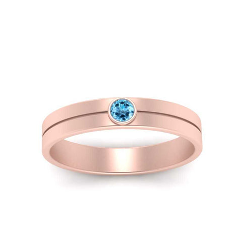 Round Inlay High Polish Mens Engagement Ring