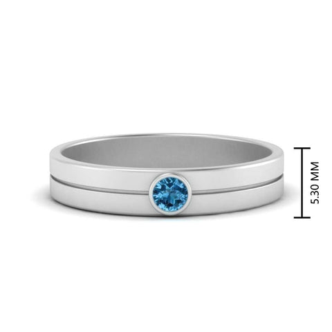 Round Inlay High Polish Mens Engagement Ring