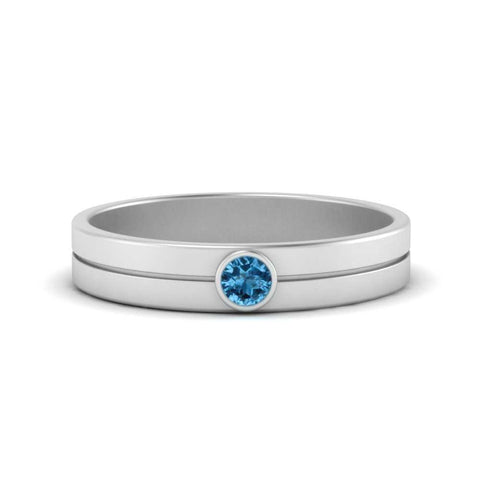 Round Inlay High Polish Mens Engagement Ring
