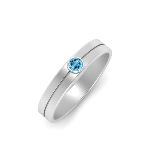Round Inlay High Polish Mens Engagement Ring