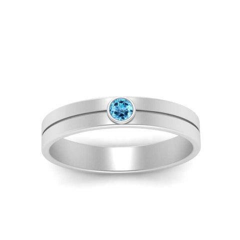 Round Inlay High Polish Mens Engagement Ring