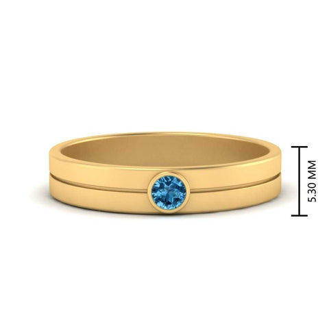 Round Inlay High Polish Mens Engagement Ring