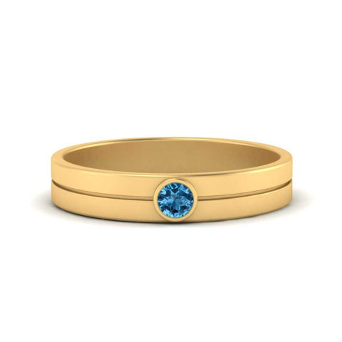 Round Inlay High Polish Mens Engagement Ring