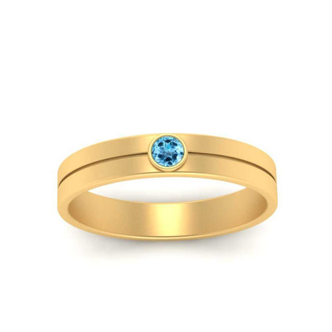 Round Inlay High Polish Mens Engagement Ring