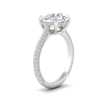 Load image into Gallery viewer, round-brilliant-pavé-band-proposal-ring-in-white-gold-fd11517rorangle2-nl-wg