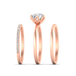 Load image into Gallery viewer, round-brilliant-solitaire-ring-with-pave-diamond-and-plain-band-set-in-rose-gold-fdsr11737angle6-nl-rg.jpg?v=1775815897