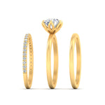 Load image into Gallery viewer, round-brilliant-solitaire-ring-with-pave-diamond-and-plain-band-set-in-yellow-gold-fdsr11737angle6-nl-yg.jpg?v=1775815897