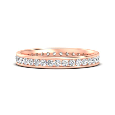 Round Diamond Channel Set Eternity Band