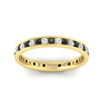 Load image into Gallery viewer, round-channel-set-eternity-band-with-black-diamond-in-yellow-gold-fdewb158gblackangle5-nl-yg
