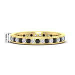 Load image into Gallery viewer, round-channel-set-eternity-band-with-black-diamond-in-yellow-gold-fdewb158gblacksleep-nl-yg-hw
