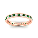 Load image into Gallery viewer, round-channel-set-eternity-band-with-emerald-in-rose-gold-fdewb158gemgrangle5-nl-rg
