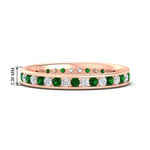 Load image into Gallery viewer, round-channel-set-eternity-band-with-emerald-in-rose-gold-fdewb158gemgrsleep-nl-rg-hw
