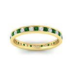 Load image into Gallery viewer, round-channel-set-eternity-band-with-emerald-in-yellow-gold-fdewb158gemgrangle5-nl-yg
