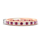 Load image into Gallery viewer, round-channel-set-eternity-band-with-pink-sapphire-in-rose-gold-fdewb158gsadrpisleep-nl-rg-hw
