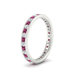 Load image into Gallery viewer, round-channel-set-eternity-band-with-pink-sapphire-in-white-gold-fdewb158gsadrpiangle2-nl-wg
