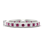 Load image into Gallery viewer, round-channel-set-eternity-band-with-pink-sapphire-in-white-gold-fdewb158gsadrpisleep-nl-wg-hw
