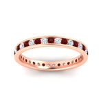 Load image into Gallery viewer, round-channel-set-eternity-band-with-ruby-in-rose-gold-fdewb158grudrangle5-nl-rg
