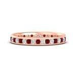 Load image into Gallery viewer, round-channel-set-eternity-band-with-ruby-in-rose-gold-fdewb158grudrsleep-nl-rg
