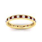 Load image into Gallery viewer, round-channel-set-eternity-band-with-ruby-in-yellow-gold-fdewb158grudrangle5-nl-yg
