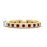 Load image into Gallery viewer, round-channel-set-eternity-band-with-ruby-in-yellow-gold-fdewb158grudrsleep-nl-yg-hw
