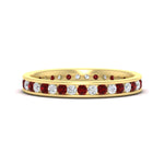 Load image into Gallery viewer, round-channel-set-eternity-band-with-ruby-in-yellow-gold-fdewb158grudrsleep-nl-yg
