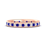Load image into Gallery viewer, round-channel-set-eternity-band-with-sapphire-in-rose-gold-fdewb158gsablsleep-nl-rg
