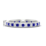Load image into Gallery viewer, round-channel-set-eternity-band-with-sapphire-in-white-gold-fdewb158gsablsleep-nl-wg-hw
