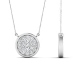 Load image into Gallery viewer, Round+Cluster+Disc+Bezel+Set+Diamond+Pendant+In+White+Gold-FDPD10841
