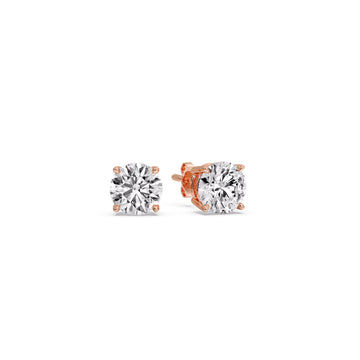 Classic Round Diamond Four Prong Studs Earrings (F-G & VS1)