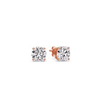 Classic Round Diamond Four Prong Studs Earrings (F-G & VS1)