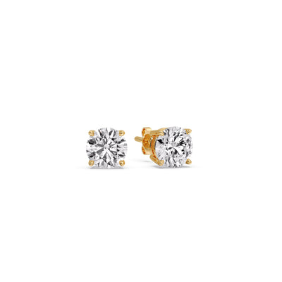 Classic Round Diamond Four Prong Studs Earrings (F-G & VS1)