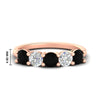 Load image into Gallery viewer, round-cut-2-carat-5-stone-diamond-and-black-diamond-wedding-ring-in-rose-gold-FDENS141ROBGBLACK-2.00CT-NL-RG-HW