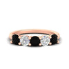 Load image into Gallery viewer, round-cut-2-carat-5-stone-diamond-and-black-diamond-wedding-ring-in-rose-gold-FDENS141ROBGBLACK-2.00CT-NL-RG