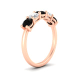 Load image into Gallery viewer, round-cut-2-carat-5-stone-diamond-and-black-diamond-wedding-ring-in-rose-gold-FDENS141ROBGBLACKANGLE2-2.00CT-NL-RG
