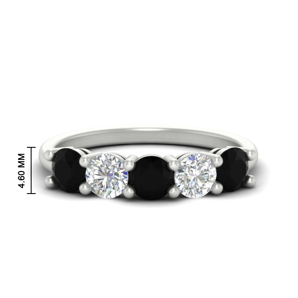 round-cut-2-carat-5-stone-diamond-and-black-diamond-wedding-ring-in-white-gold-FDENS141ROBGBLACK-2.00CT-NL-WG-HW
