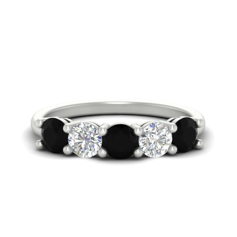 round-cut-2-carat-5-stone-diamond-and-black-diamond-wedding-ring-in-white-gold-FDENS141ROBGBLACK-2.00CT-NL-WG