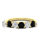 Load image into Gallery viewer, round-cut-2-carat-5-stone-diamond-and-black-diamond-wedding-ring-in-yellow-gold-FDENS141ROBGBLACK-2.00CT-NL-YG-HW
