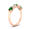 Load image into Gallery viewer, round-cut-2-carat-5-stone-diamond-and-emerald-wedding-ring-in-rose-gold-FDENS141ROBGEMGRANGLE2-2.00CT-NL-RG