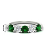 Load image into Gallery viewer, round-cut-2-carat-5-stone-diamond-and-emerald-wedding-ring-in-white-gold-FDENS141ROBGEMGR-2.00CT-NL-WG-HW