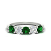 Load image into Gallery viewer, round-cut-2-carat-5-stone-diamond-and-emerald-wedding-ring-in-white-gold-FDENS141ROBGEMGR-2.00CT-NL-WG