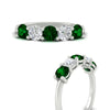 Load image into Gallery viewer, round-cut-2-carat-5-stone-diamond-and-emerald-wedding-ring-in-white-gold-FDENS141ROBGEMGRANGLE3-2.00CT-NL-WG