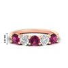 Load image into Gallery viewer, round-cut-2-carat-5-stone-diamond-and-pink-sapphire-wedding-ring-in-rose-gold-FDENS141ROBGSADRPI-2.00CT-NL-RG-HW