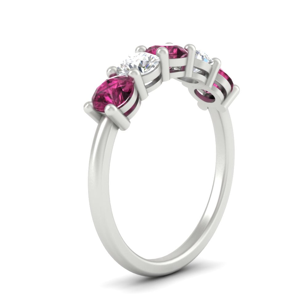 round-cut-2-carat-5-stone-diamond-and-pink-sapphire-wedding-ring-in-white-gold-FDENS141ROBGSADRPIANGLE2-2.00CT-NL-WG