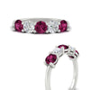 Load image into Gallery viewer, round-cut-2-carat-5-stone-diamond-and-pink-sapphire-wedding-ring-in-white-gold-FDENS141ROBGSADRPIANGLE3-2.00CT-NL-WG