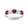 Load image into Gallery viewer, round-cut-2-carat-5-stone-diamond-and-pink-sapphire-wedding-ring-in-white-gold-FDENS141ROBGSADRPIANGLE5-2.00CT-NL-WG
