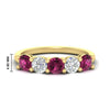 Load image into Gallery viewer, round-cut-2-carat-5-stone-diamond-and-pink-sapphire-wedding-ring-in-yellow-gold-FDENS141ROBGSADRPI-2.00CT-NL-YG-HW