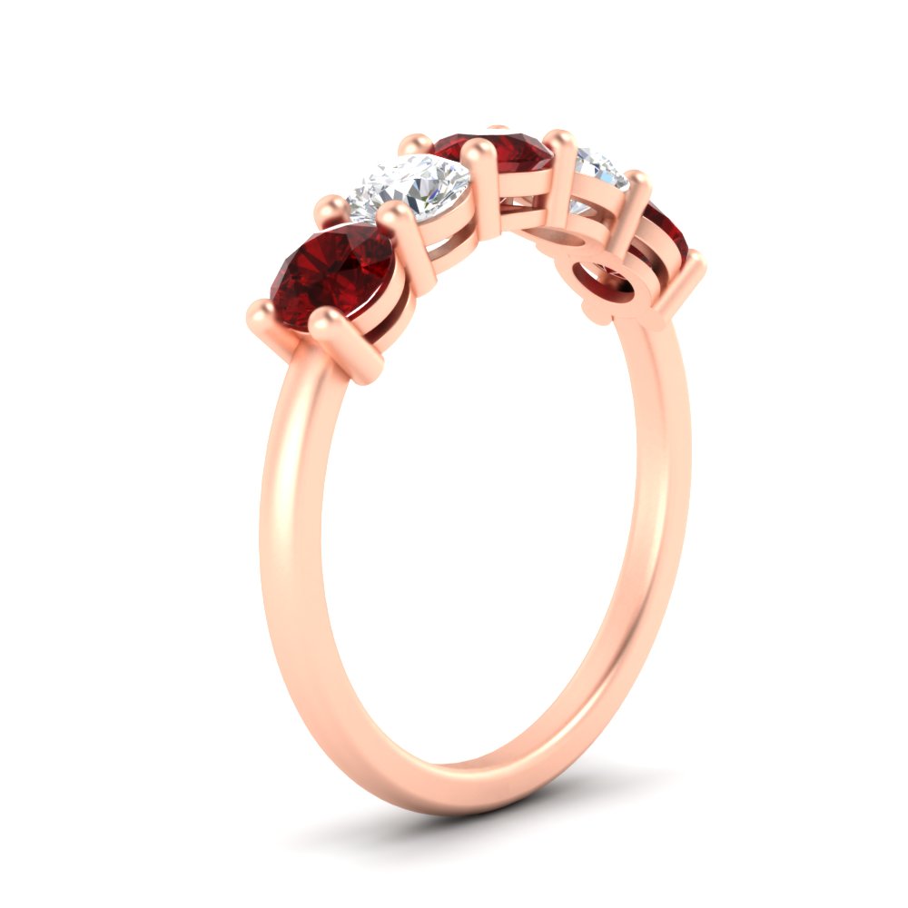 round-cut-2-carat-5-stone-diamond-and-ruby-wedding-ring-in-rose-gold-FDENS141ROBGRUDRANGLE2-2.00CT-NL-RG