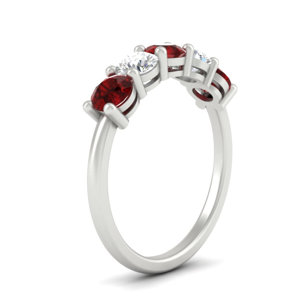 round-cut-2-carat-5-stone-diamond-and-ruby-wedding-ring-in-white-gold-FDENS141ROBGRUDRANGLE2-2.00CT-NL-WG