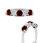 Load image into Gallery viewer, round-cut-2-carat-5-stone-diamond-and-ruby-wedding-ring-in-white-gold-FDENS141ROBGRUDRANGLE3-2.00CT-NL-WG
